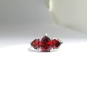 14k Real White Gold Plated Ring 9 US Silver Ruby